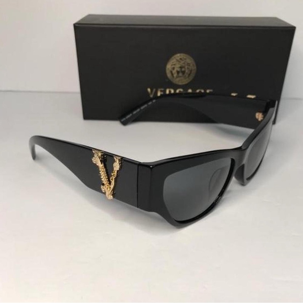 Versace Sunglasses in Black with Gold Accent